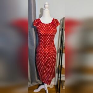 NWOT Red and White Polkadot Dress
